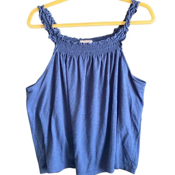 Lauren Conrad LC Blue Smocked Tank. Size XL. - Picture 1 of 5
